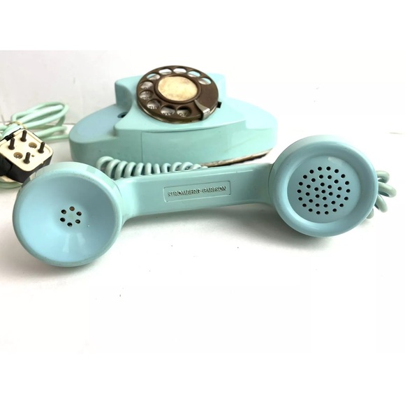 Vtg Rotary Dial Telephone Desk Phone Stromberg Carlson TEAL Princess Color READ - Picture 4 of 11
